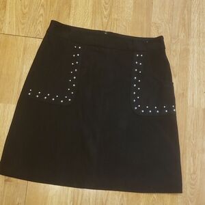BB Dakota faux suede studded black mini skirt 4